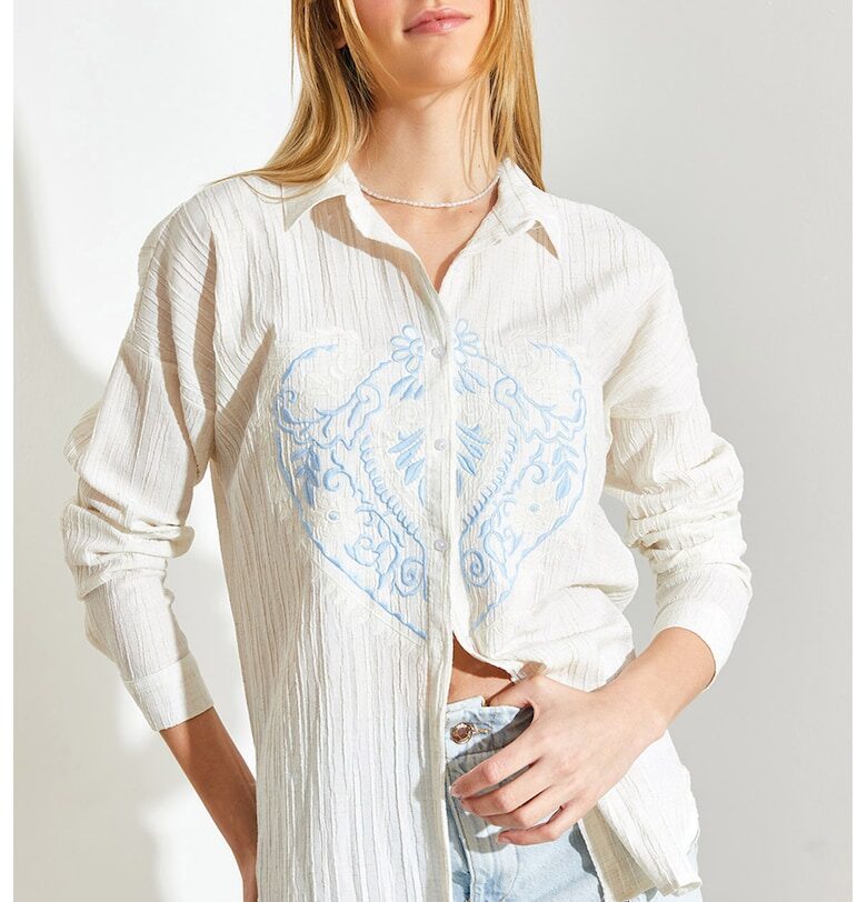 Риза с паднали ръкави и бродерии Shade