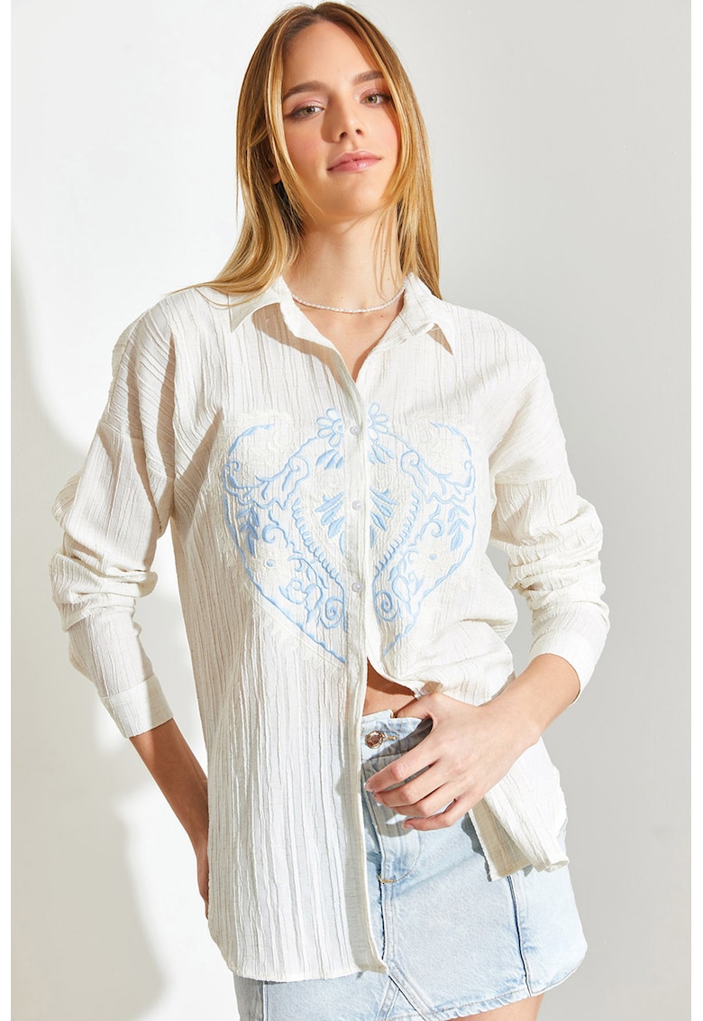 Риза с паднали ръкави и бродерии Shade