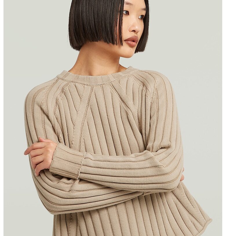 Рипсен пуловер от органичен памук G-STAR