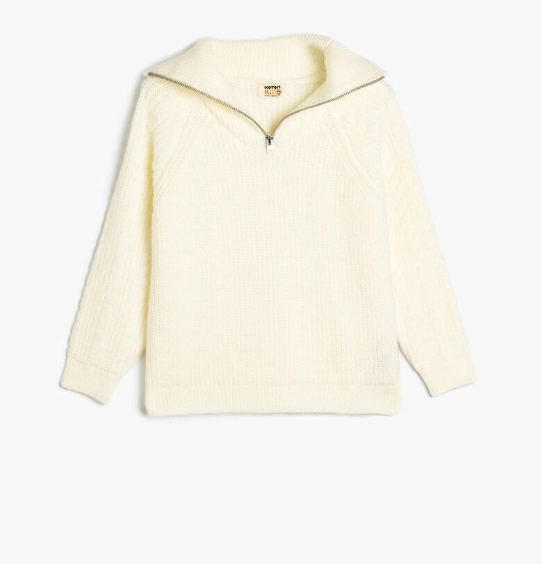 Рипсен пуловер с къс цип KOTON