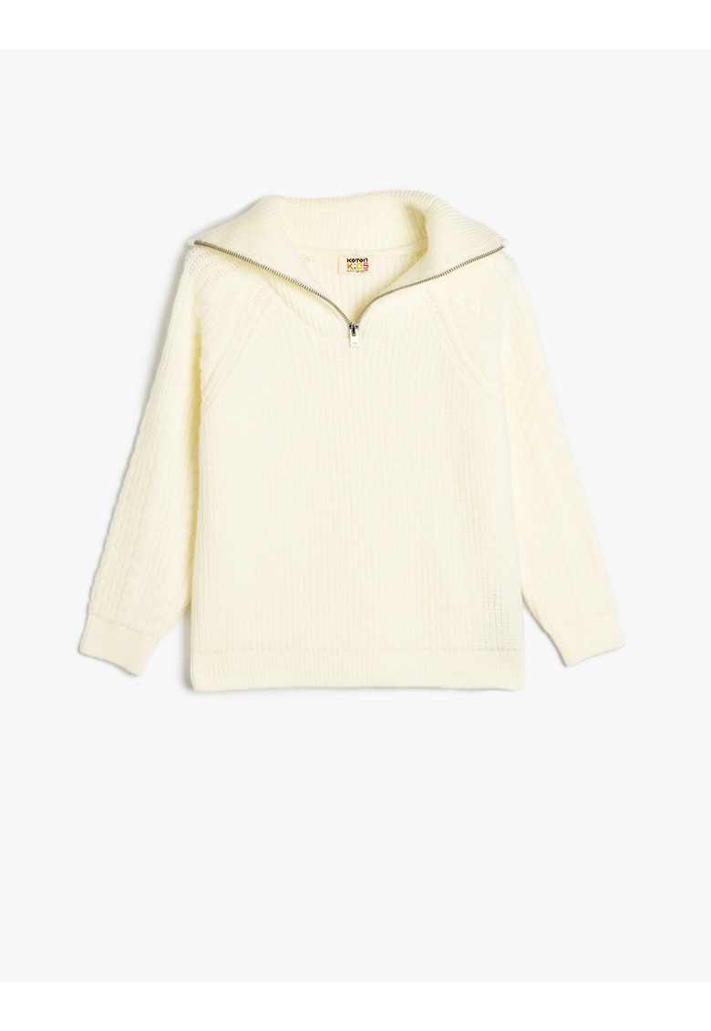 Рипсен пуловер с къс цип KOTON
