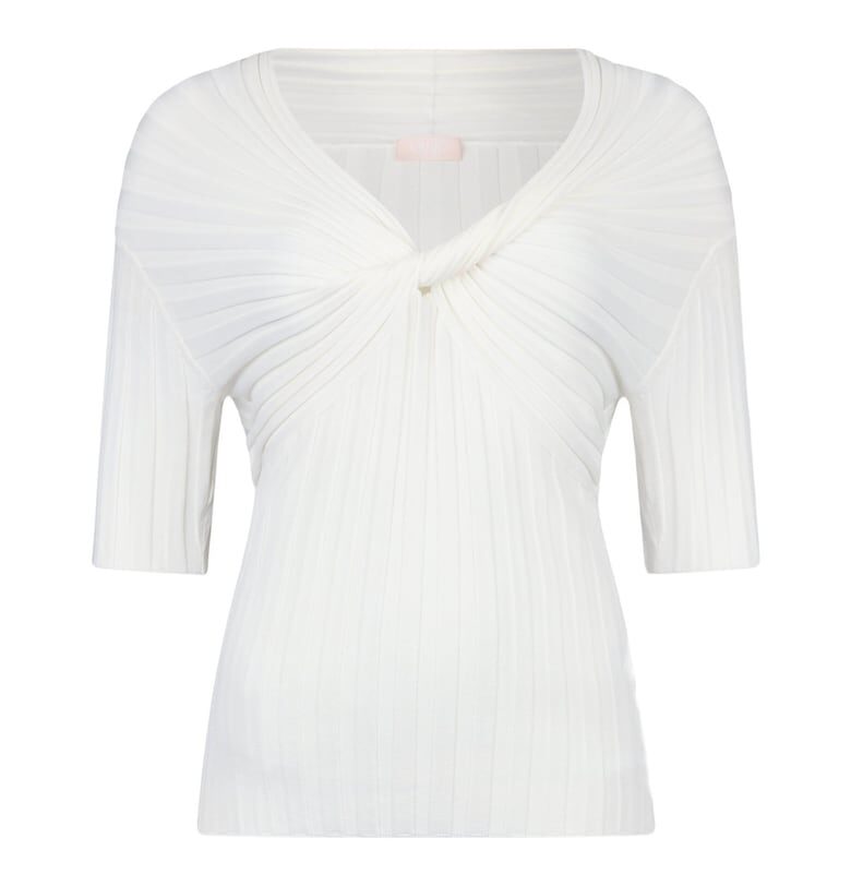 Рипсена блуза с къси ръкави Liu Jo