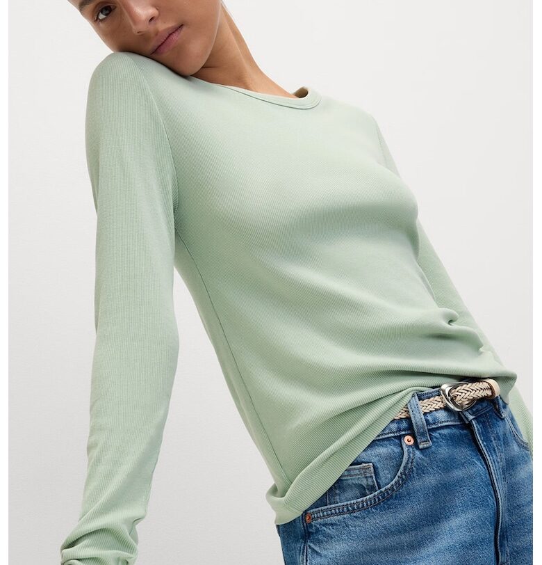 Рипсена блуза с овално деколте Marks  Spencer