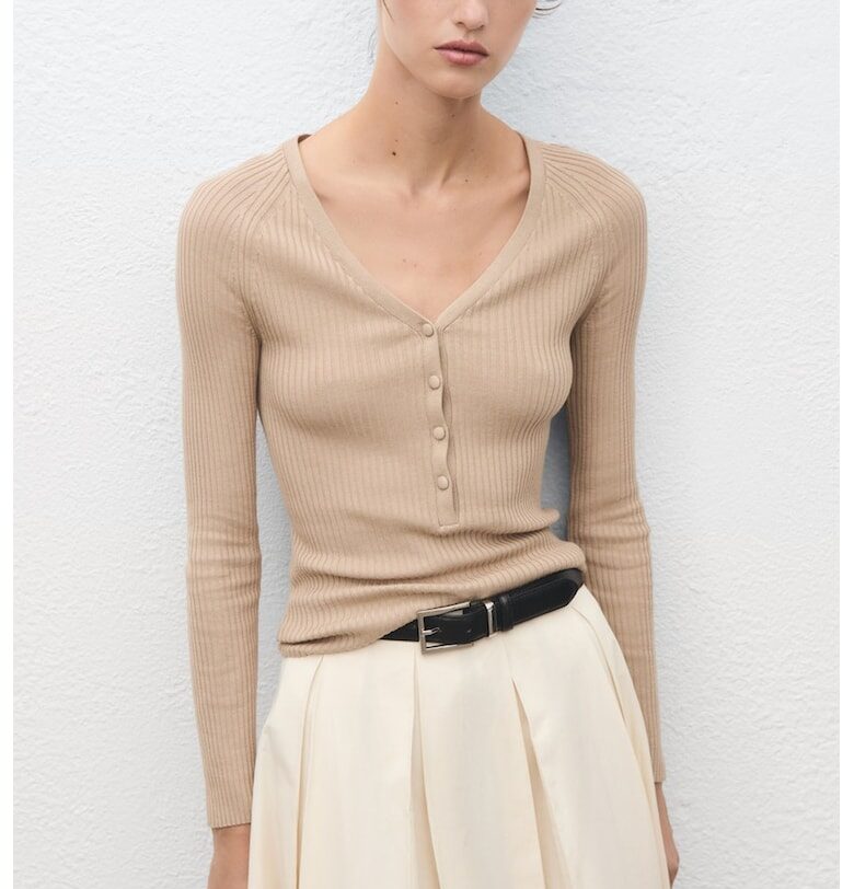 Рипсена жилетка с копчета Mango