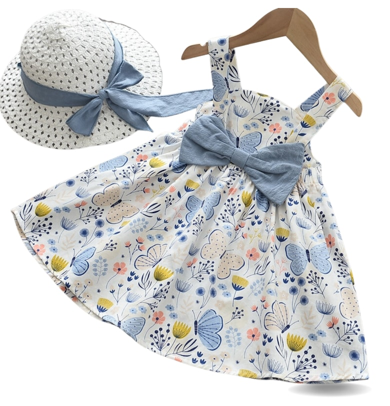 Рокля за момичета с панделки и шапка Nannie