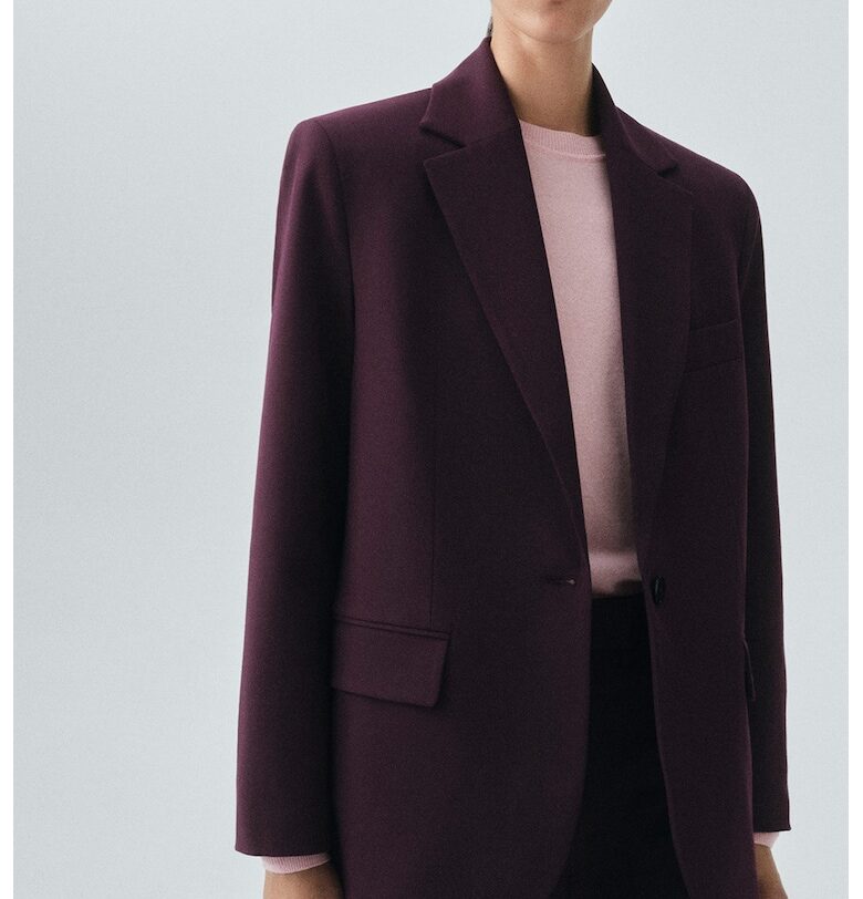 Сако с вълна с шлиц Mango