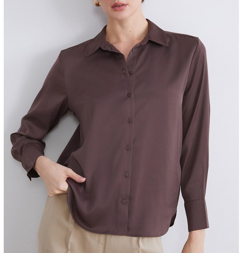 Сатинирана риза с дълги ръкави LC WAIKIKI