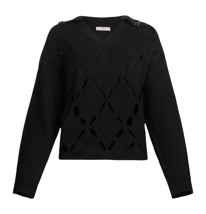 Свободен вълнен пуловер с отвори Liu Jo