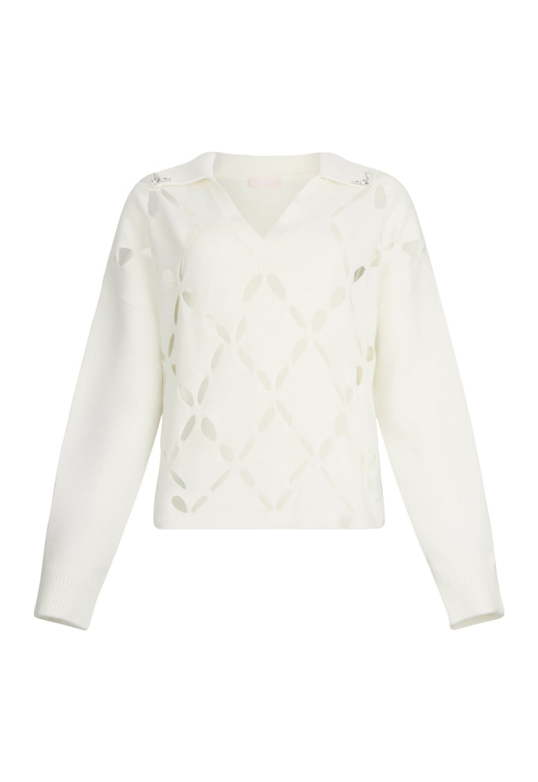 Свободен вълнен пуловер с отвори Liu Jo