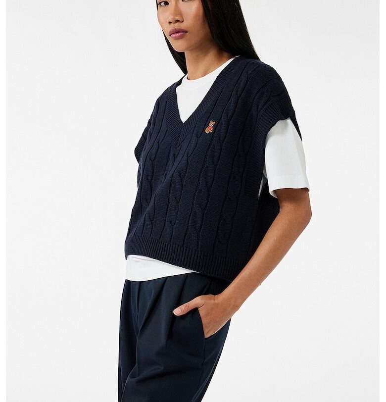 Свободен пуловер с къси ръкави KOTON