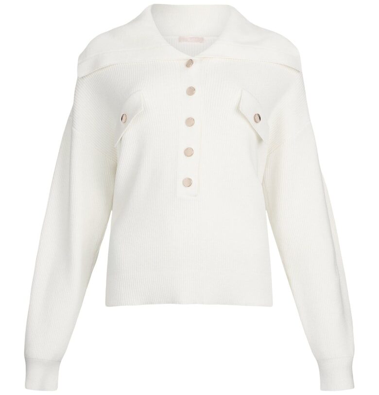 Свободен пуловер с уголемена яка Liu Jo