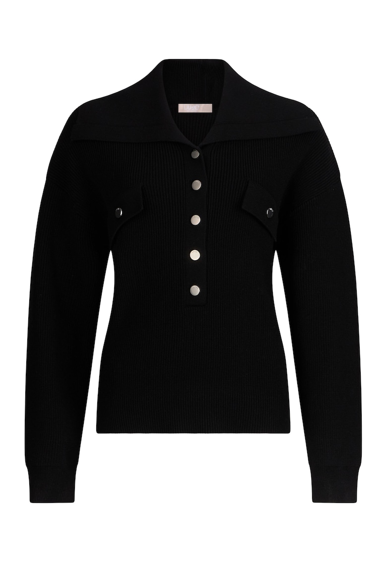 Свободен пуловер с уголемена яка Liu Jo