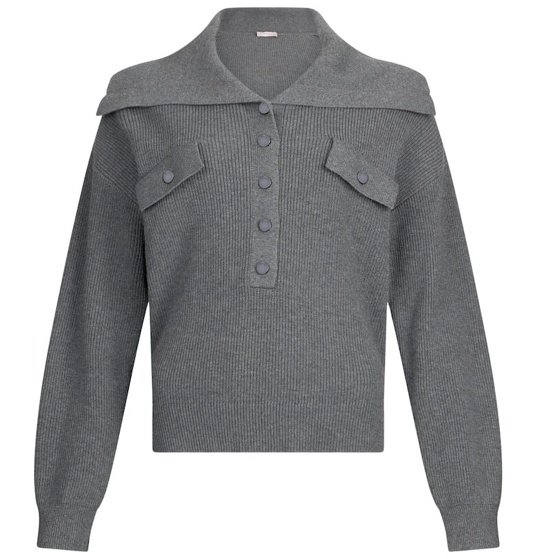 Свободен пуловер с уголемена яка Liu Jo