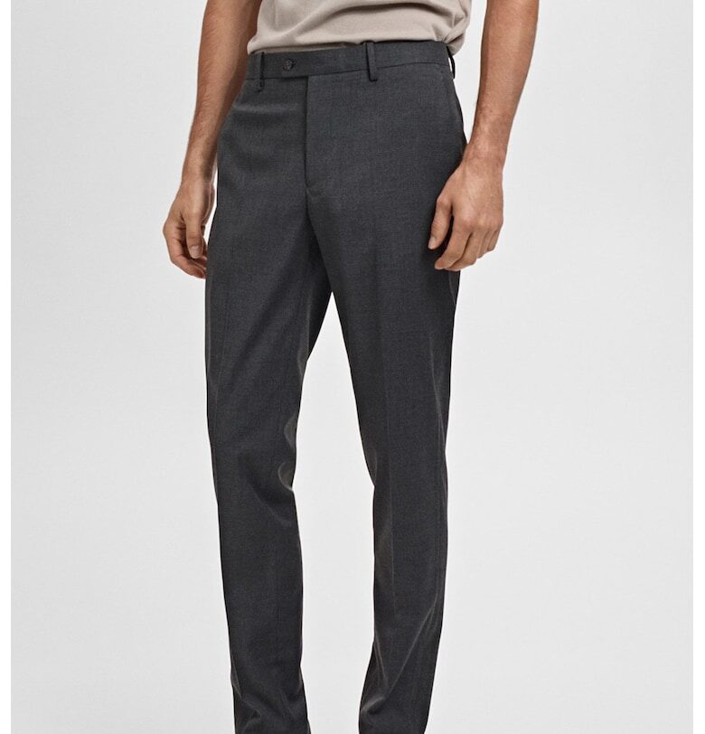 Скосен офижиален панталон на каре Mango