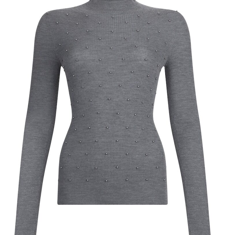 Слим вълнен пуловер с мъниста Liu Jo