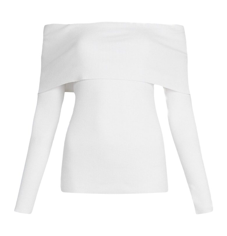 Слим пуловер с голи рамене Liu Jo