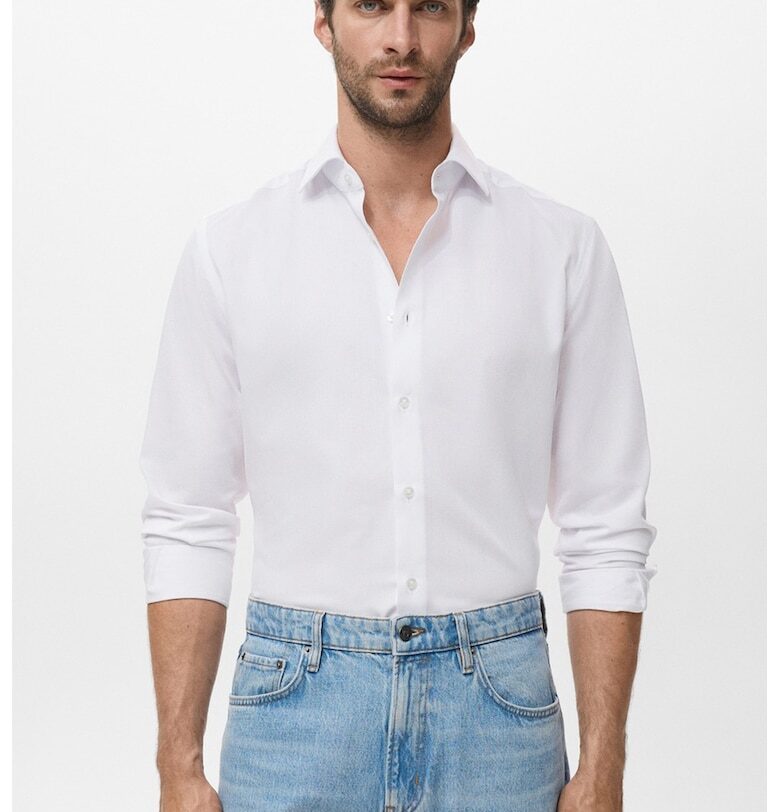 Слим риза с памук Mango