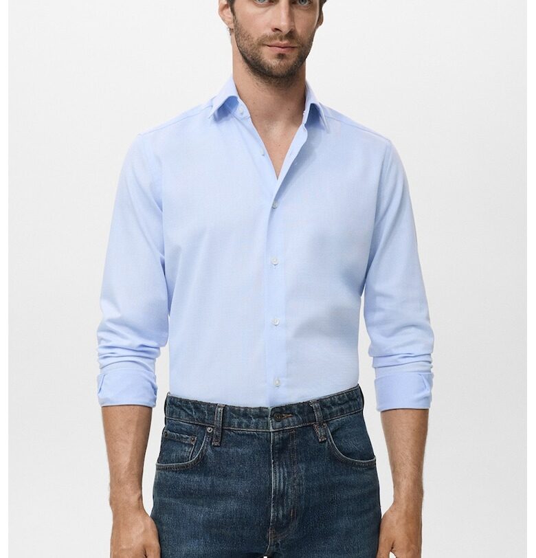 Слим риза с памук Mango