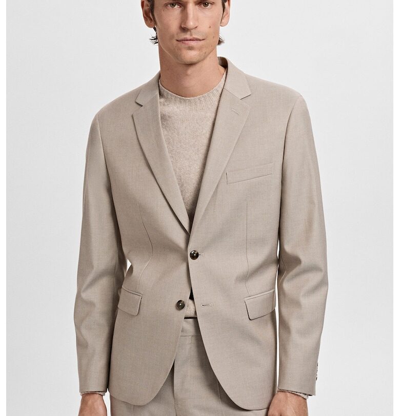 Слим сако с раздвоен ревер Mango