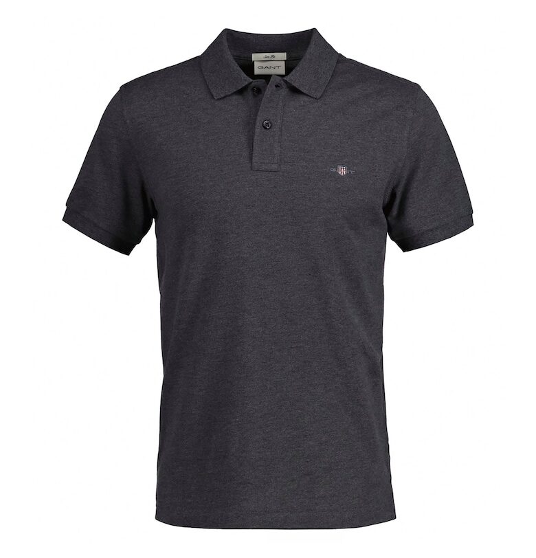 Слим тениска Shield с яка Gant