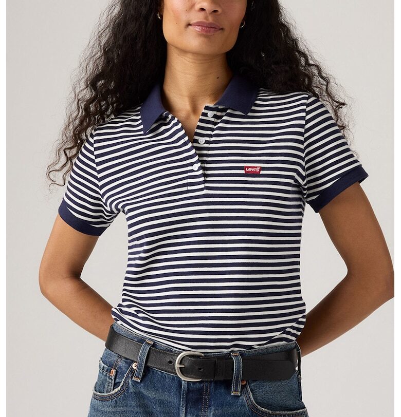 Слим тениска от пике с яка Levis