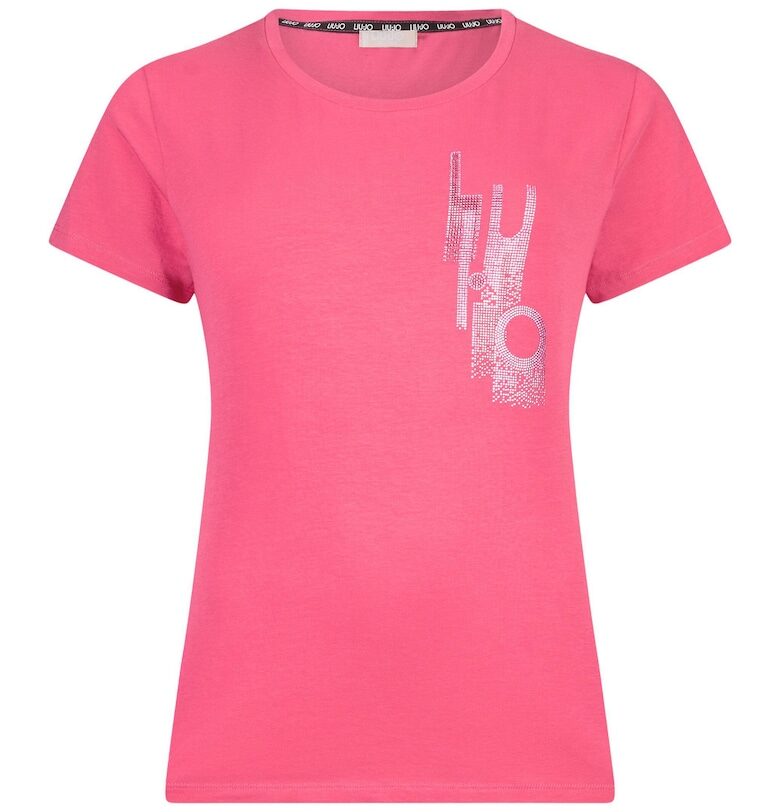 Слим тениска с лого от декоративни камъни Liu Jo