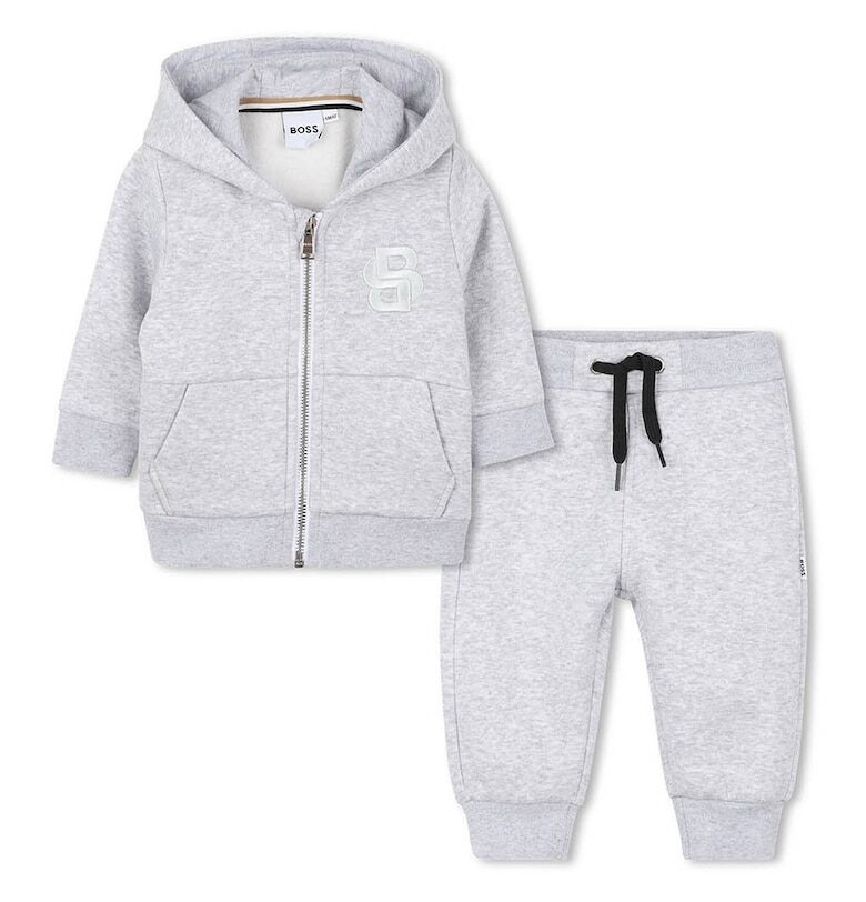 Спортен екип с лого и цип BOSS Kidswear