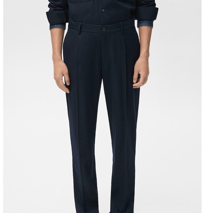 Стандартен официален панталон с вълна Mango