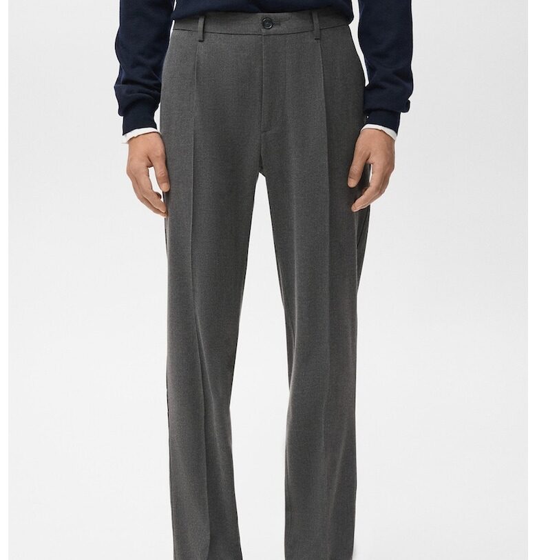 Стандартен официален панталон с вълна Mango