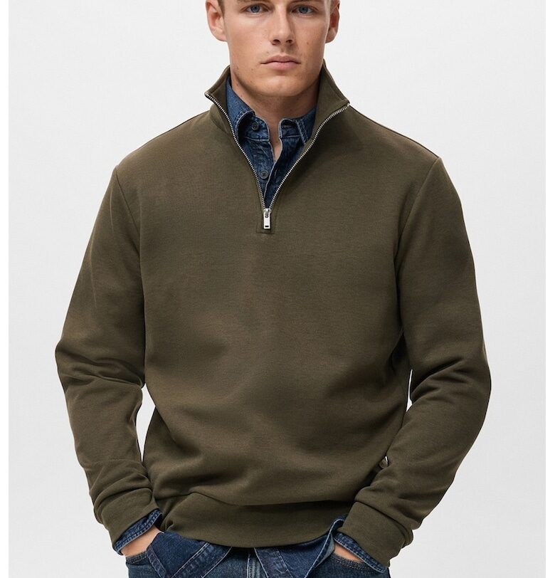 Суитшърт с къс цип Mango