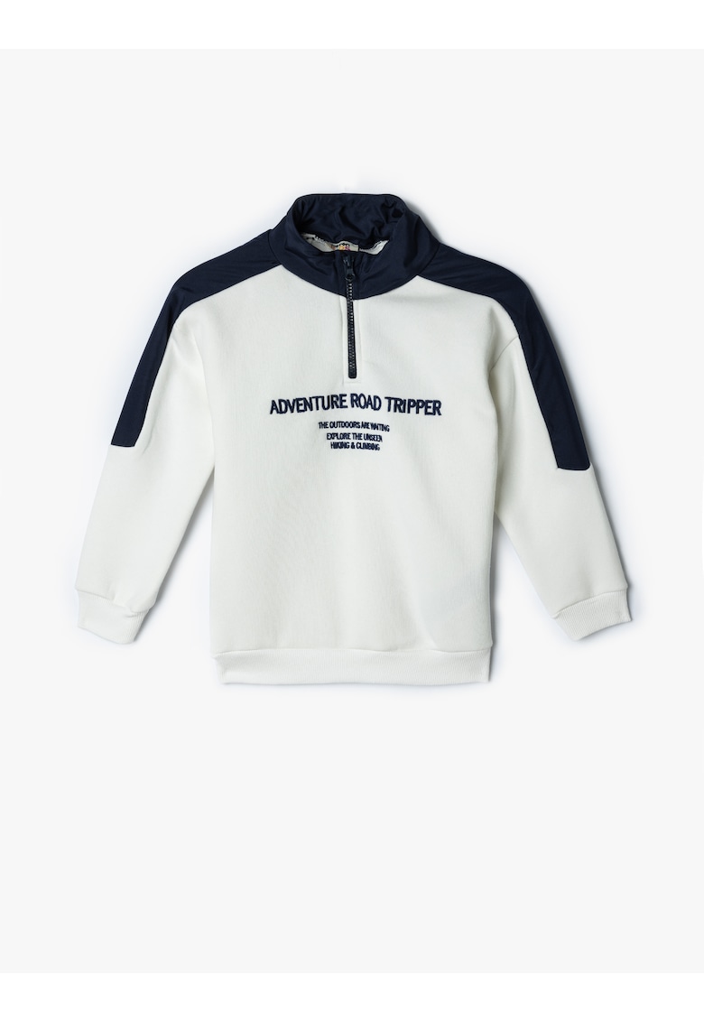 Суитшърт с овално деколте и къс цип KOTON