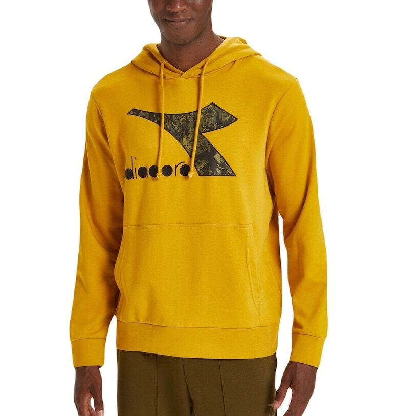 Суитшърт с органичен памук - качулка и лого Diadora