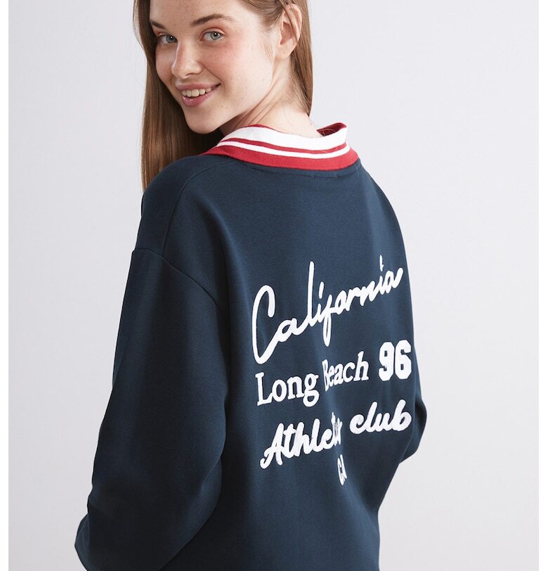 Суитшърт с яка и надписи LC WAIKIKI