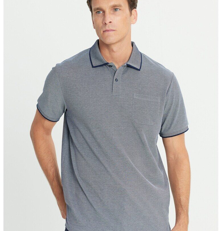 Тениска от пике с яка и джоб на гърдите ACCo