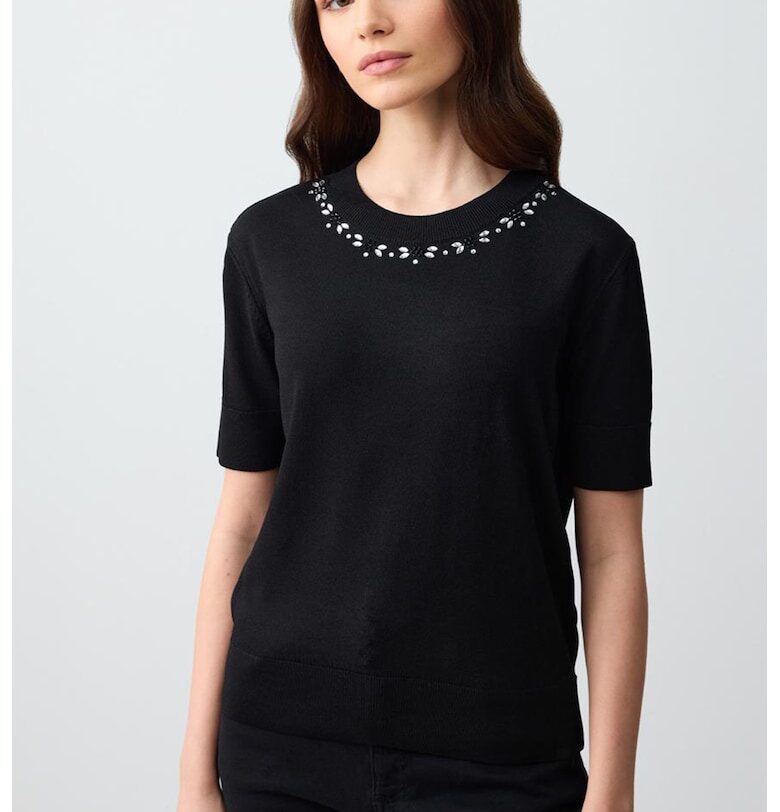 Тениска с декоративни камъни JIMMY KEY