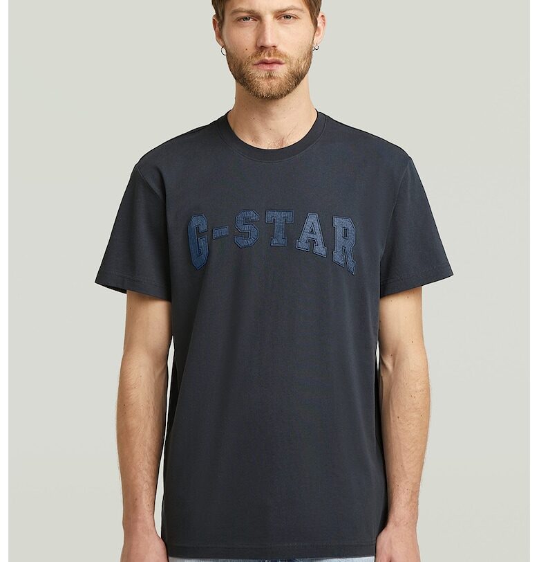 Тениска с лого и овално деколте G-STAR