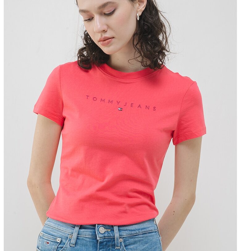 Тениска с лого и овално деколте Tommy Jeans