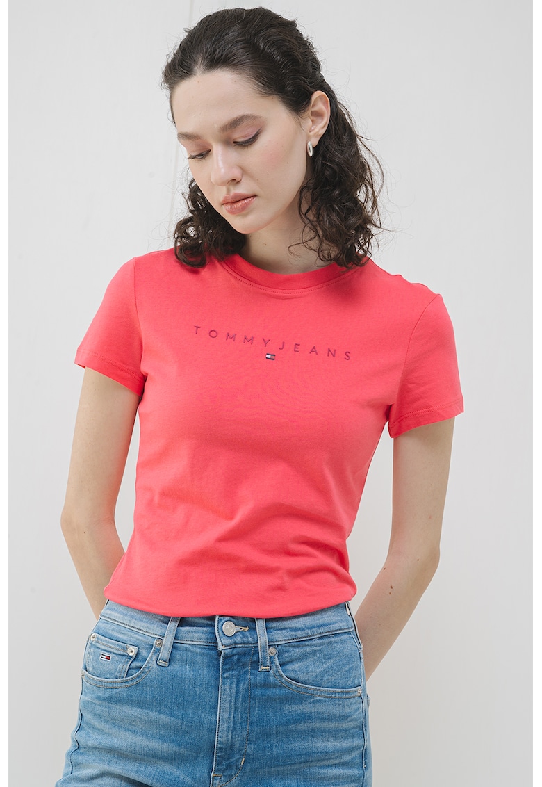 Тениска с лого и овално деколте Tommy Jeans