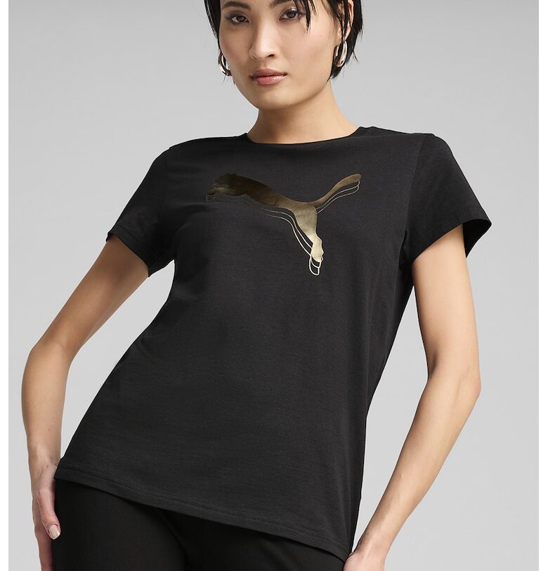 Тениска с овално деколте и лого Puma