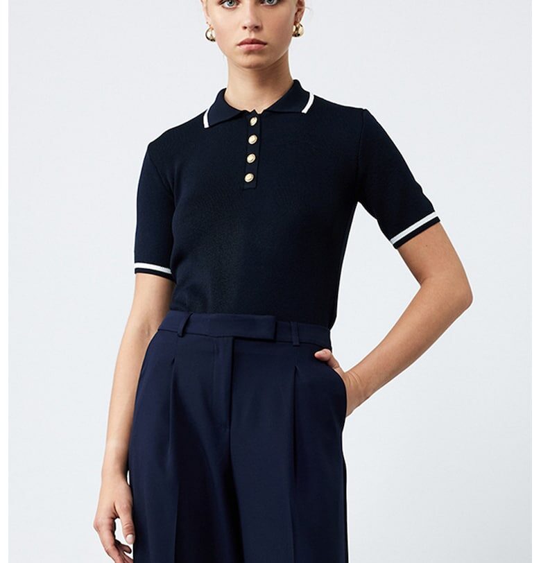 Тениска с яка и копчета KOTON