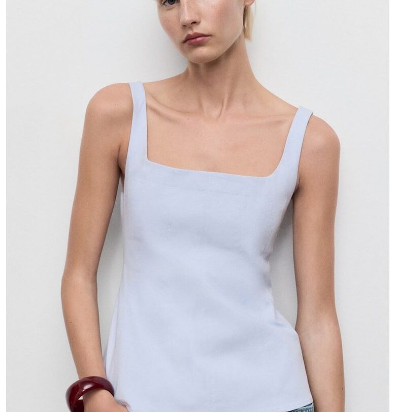 Топ с квадратно деколте Mango