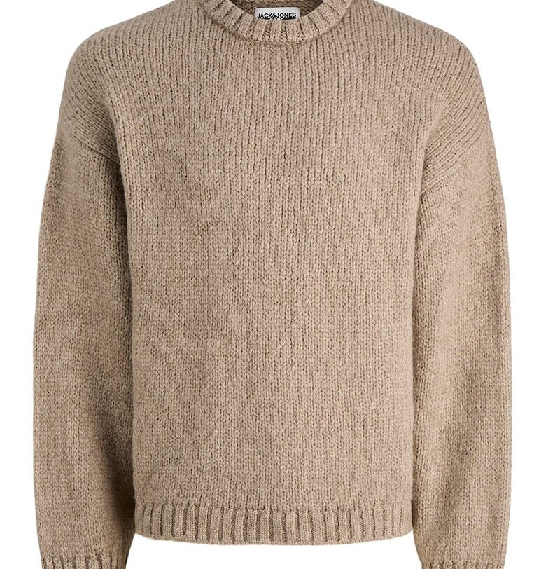 Уголемен пуловер с овално деколте Jack  Jones