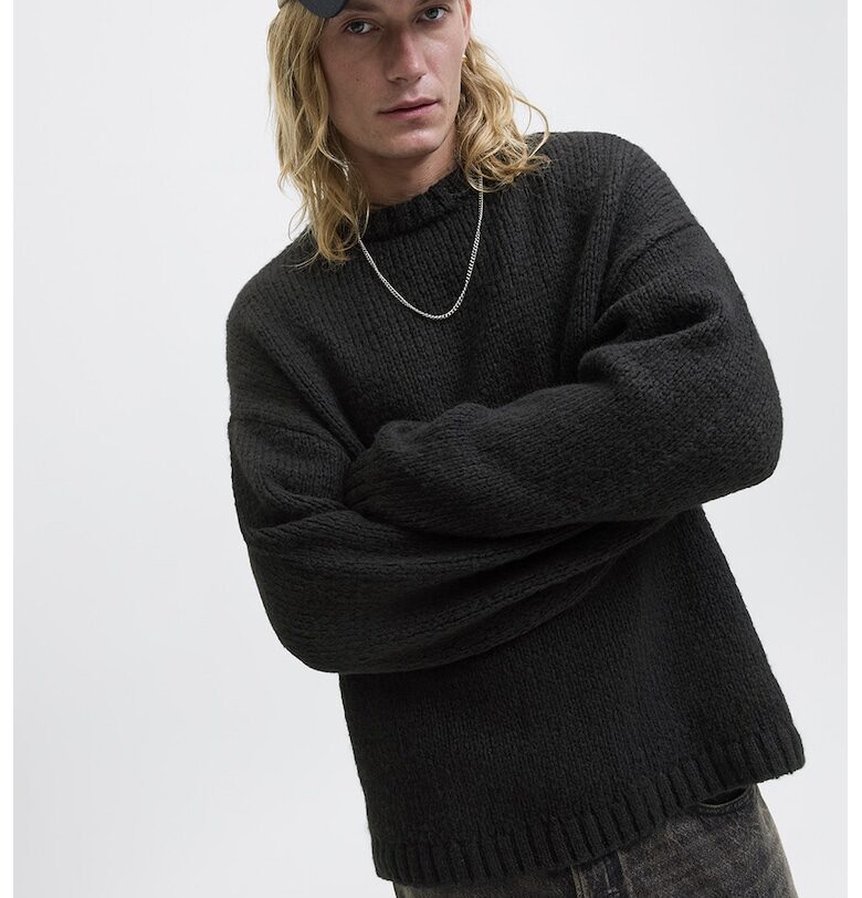 Уголемен пуловер с овално деколте Jack  Jones