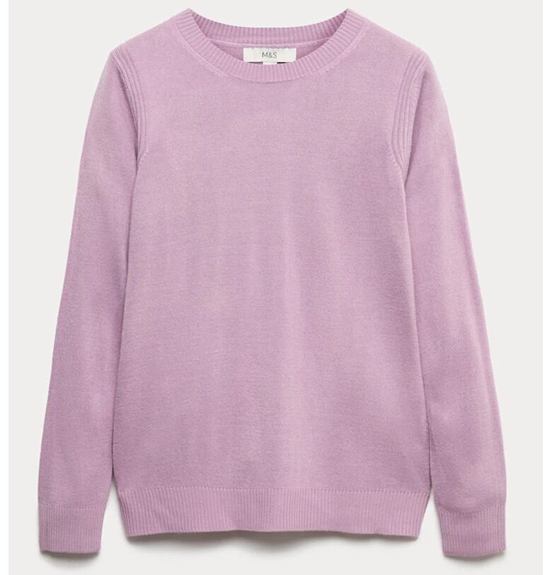 Фино плетен пуловер с овално деколте Marks  Spencer