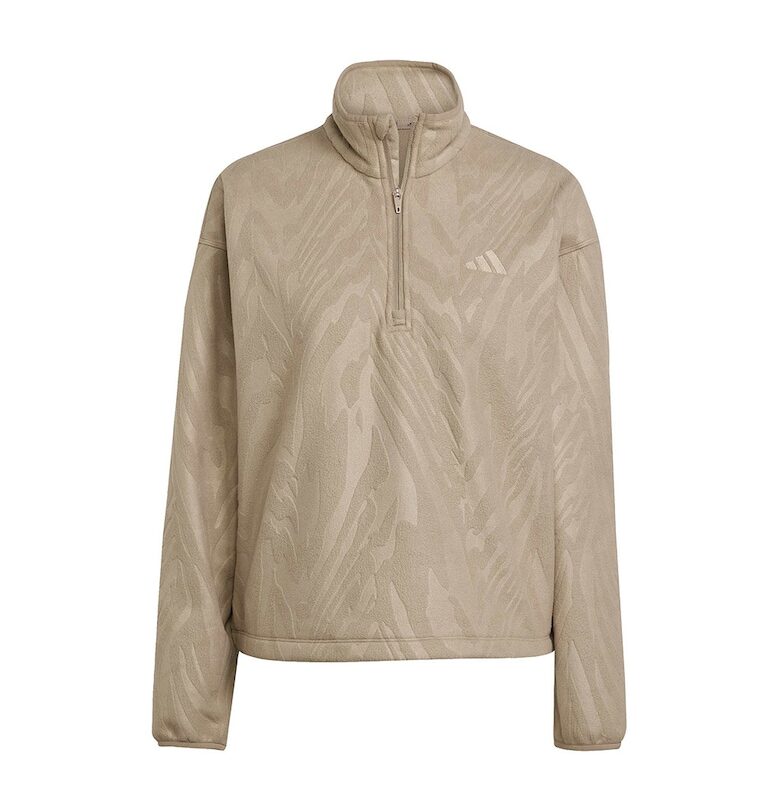 Фитнес блуза с десен и къс цип adidas Performance