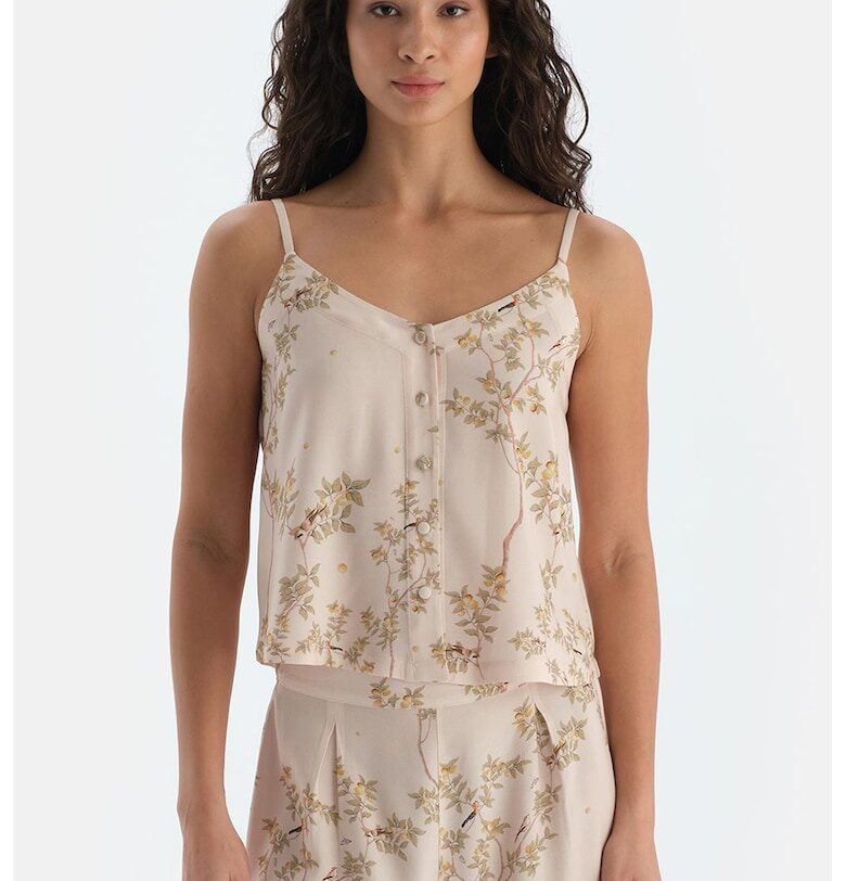 Флорален пижамен топ с копчета DAGI