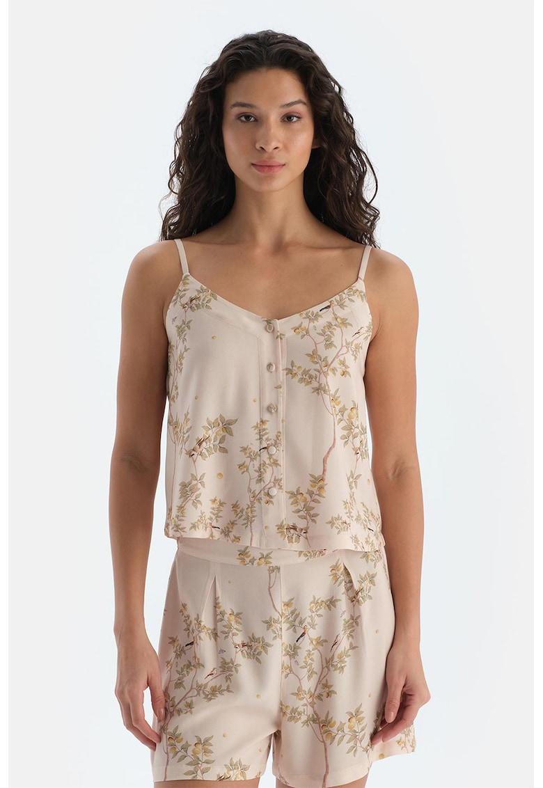 Флорален пижамен топ с копчета DAGI