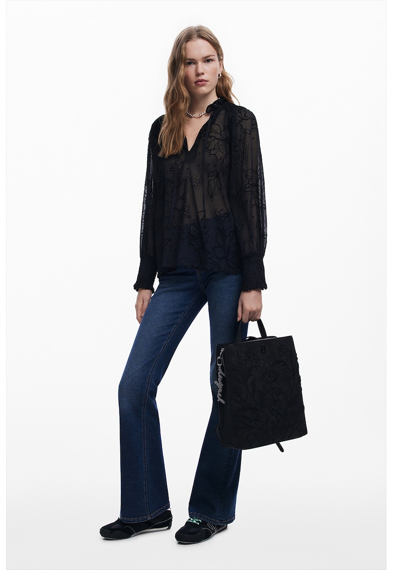 Флорална блуза от шифон DESIGUAL