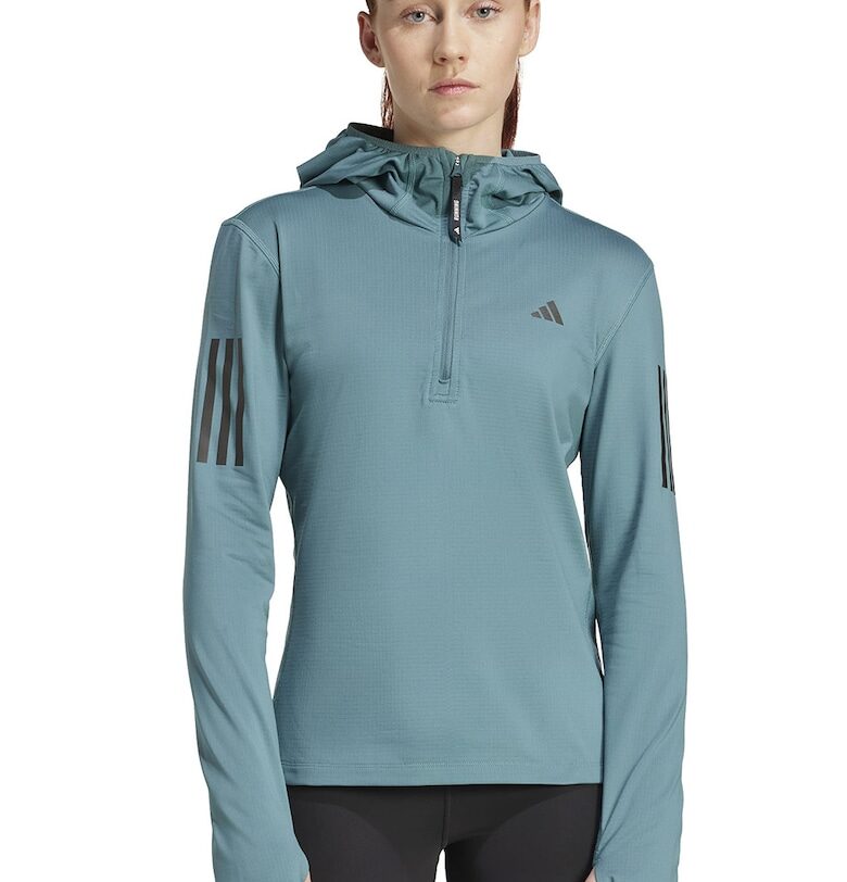 Худи за бягане с цепки за палеца adidas Performance