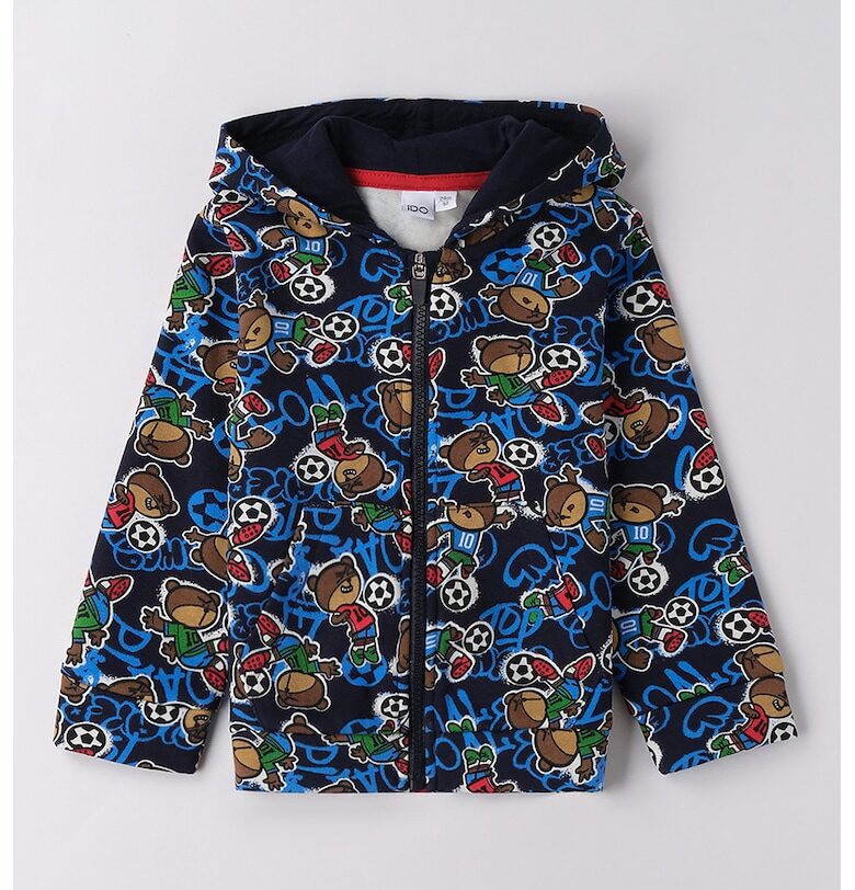 Худи с цип и графика IDO